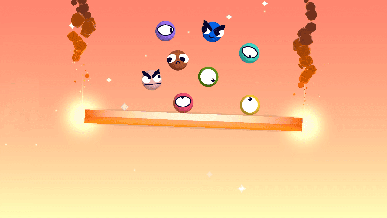 Abstract: Balance – Don't fall off the shifting balance board. Smash Bros–inspired chaos—last one on top wins.. Puzzle, Physics, Party Game, Multiplayer, Battle Royale, Survival – 1-8 players.