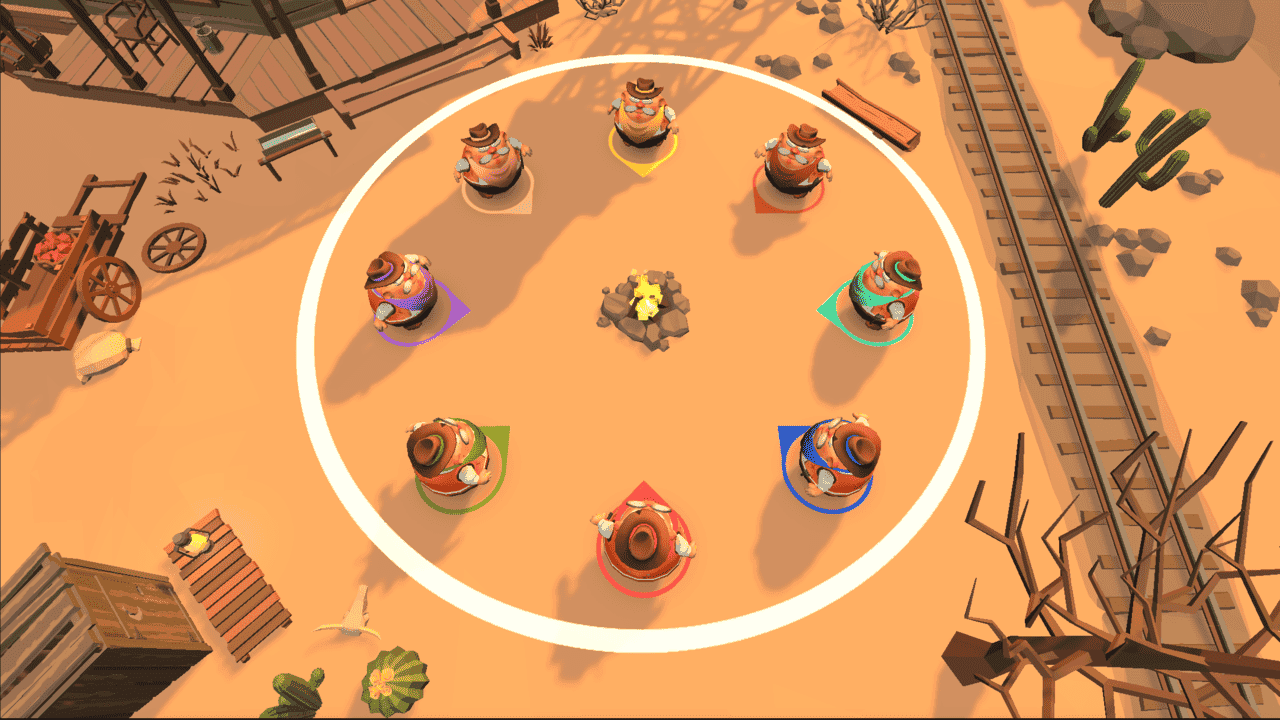 Chowboys: The Ring – Wild West battle royale. Push and yeet opponents out of the shrinking ring—last one standing wins.. Action, Party Game, Battle Royale, Multiplayer – 1-8 players.